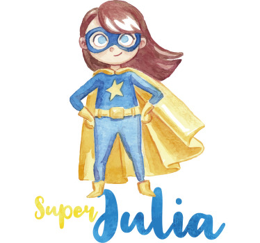 Kinder T Shirt mit Namen Mädchen Superheldin - TenStickers