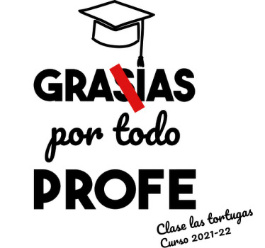 Camisetas con nombre gracias profe - TenVinilo