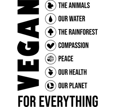 Vegan for everything custom t-shirt - TenStickers