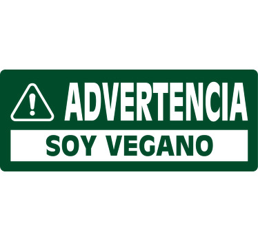 Camiseta con texto "advertencia soy Vegano" - TenVinilo