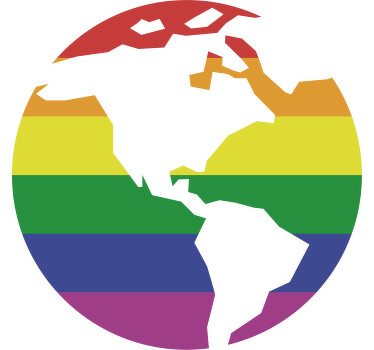 Regenboog shirt met aardbol - TenStickers