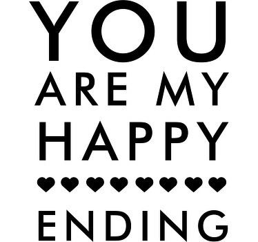 Valetijn shirt happy ending - TenStickers