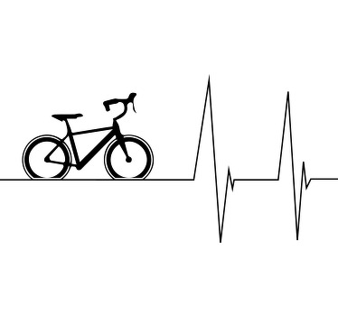 Fiets met harslag lijn op shirt - TenStickers