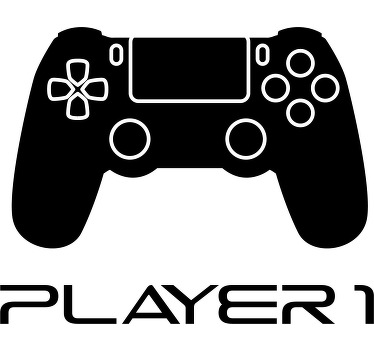 Game controller spelers 1 en 2 shirt - TenStickers