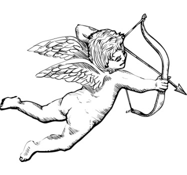 Cupid flying romantic t-shirt - TenStickers