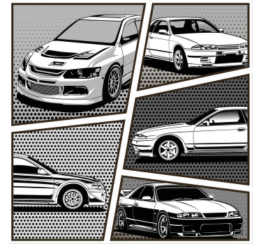 Camiseta diseño comic de coches - TenVinilo