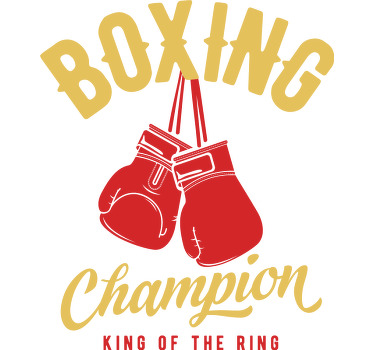 T-shirt boksen champion met handschoenen - TenStickers