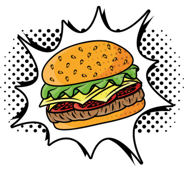 Comic burger t-shirt design - TenStickers