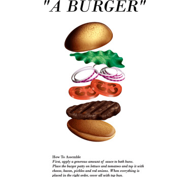 Burger ingredients t-shirt - TenStickers