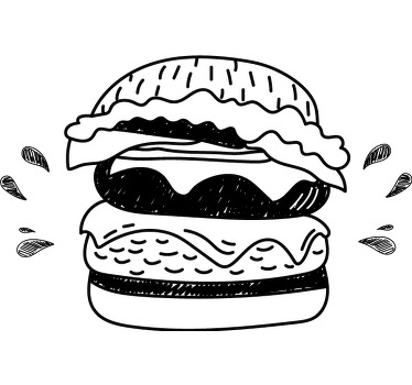 Hand drawn burger t-shirt - TenStickers