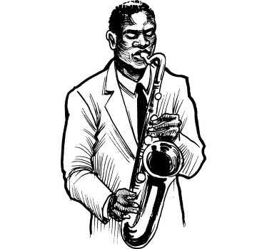 T-shirt style saxophoniste jouant du jazz - TenStickers
