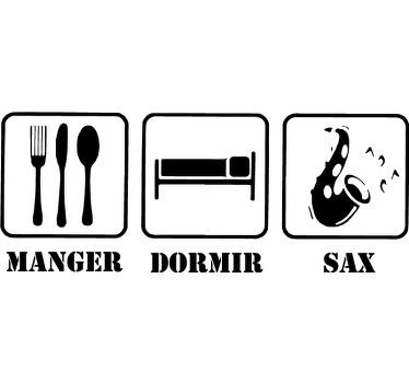 T-shirt style routine : manger, dormir et sax - TenStickers