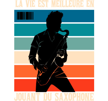 T-shirt style jouer du saxophone - TenStickers