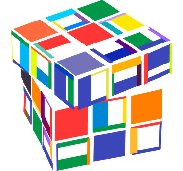 T-shirt met abstracte rubik cubes - TenStickers