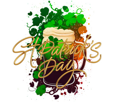 Beer mug and shamrocks custom t-shirt - TenStickers