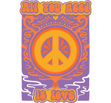 T-shirt peace teken is liefde  - TenStickers