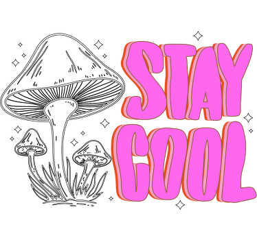 Blijf koel T-shirt roze tekst - TenStickers