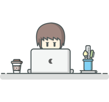 T-shirt laptop worker working online - TenStickers