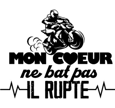 T-shirt moto mon cœur rupte - TenStickers