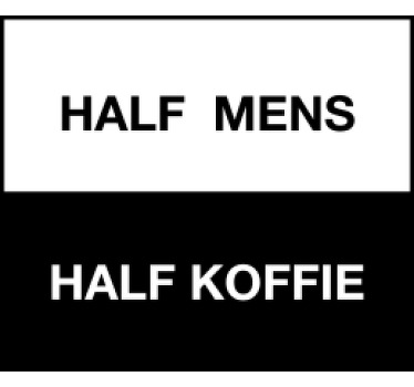"Half man half koffie" tekst T-shirt - TenStickers