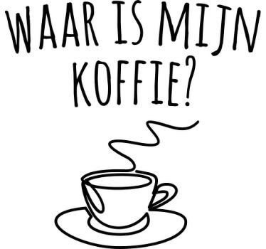 Waar is mijn koffie? t-shirt - TenStickers