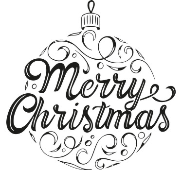 Ball med kalligrafisk tekst jule t-skjorte - Tenstickers