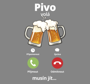 Pivní tričko s výzvou k přijetí/odmítnutí - TenStickers