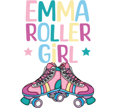 Kinder T Shirt Inline Skates mit Namen - TenStickers