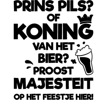 Prins pils T-shirt voor Koningsdag - TenStickers