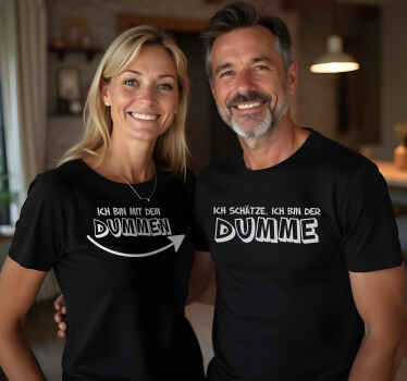Pärchen T Shirts ihr idiot und sein dummes ding - TenStickers