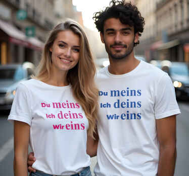 Pärchen T Shirts du bist meins, ich deins, wir sind eins - TenStickers