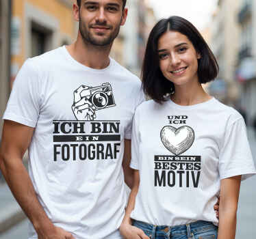 Pärchen T Shirts foto und bester motivtext - TenStickers