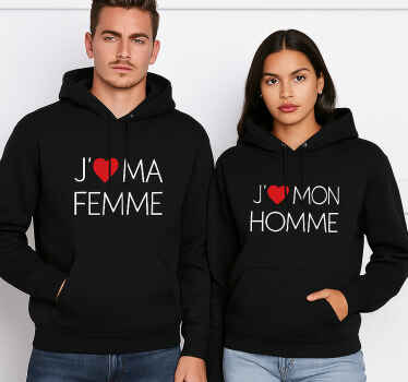 Sweat j'aime ma femme et mon mari - TenStickers