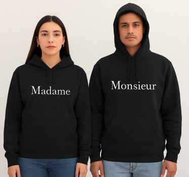 Sweatshirt couple madame et monsieur - TenStickers