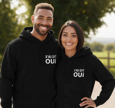 Sweatshirt couple j'ai dit oui - TenStickers