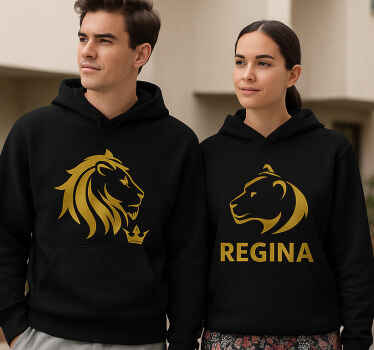 Felpa coppia regina e re in italiano - TenStickers