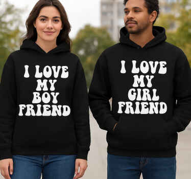 I love my couple hoodie - TenStickers
