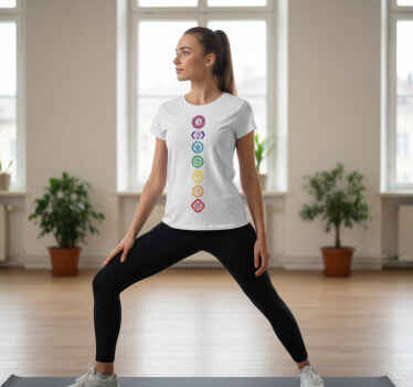 Koszulka z symbolami tęczowych czakr - TenStickers