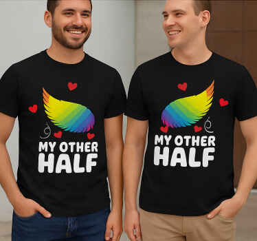 Párové trička lgbt můj druhý pól - TenStickers