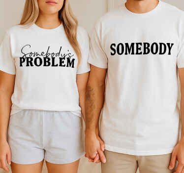 Maglietta fidanzati problema di qualcuno - TenStickers