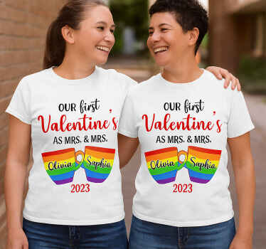 Lgbt first valentine couple t-shirt - TenStickers