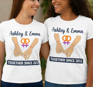 Couple t-shirt lgbt together since forever - TenStickers