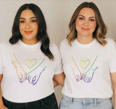 Pärchen t shirts mit lgbt herz - TenStickers