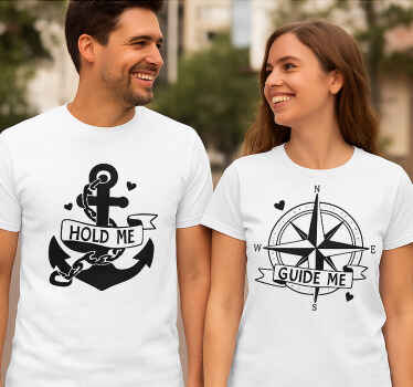 Hold me guide me couple t-shirt - TenStickers