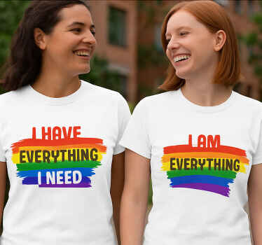 Pärchen t shirts lgbt ich habe alles was ich brauche - TenStickers