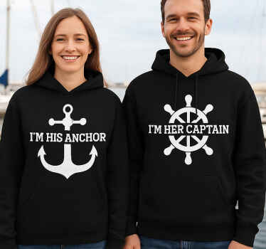 Maglietta fidanzati capitano e ancora - TenStickers