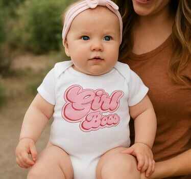 Baby t-shirt girl boss bubbeltekst - TenStickers