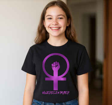Camiseta de mujeres al poder diseño gráfico feminista - TenVinilo