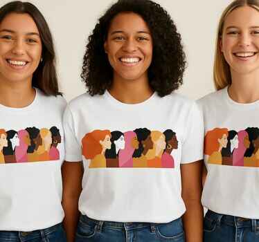 T-shirt diverse vrouwenprofielen - TenStickers