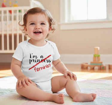 Baby t-shirt with modern feminist text graphic - TenStickers